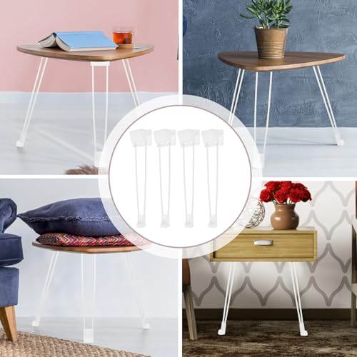 4 patas de mesa plegables de hierro blanco para proyectos DIY de bricolaje 7