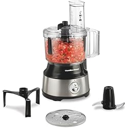 Hamilton Beach Food Processor & Vegetable Chopper for Slicing, Shredding, Mincing, and Puree, 10 Cups + Easy Clean Bowl Scraper, Black and Stainless Steel (70730)