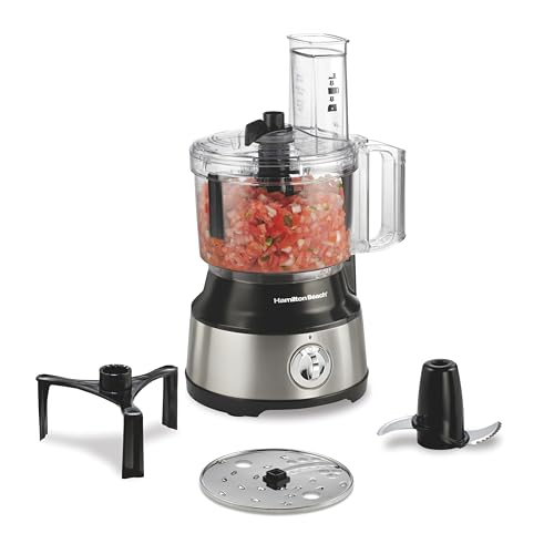 Hamilton Beach Food Processor & Vegetable Chopper for Slicing, Shredding, Mincing, and Puree, 10 Cups + Easy Clean Bowl Scraper, Black and Stainless Steel (70730) by Hamilton Beach - Used condition - US$49.27