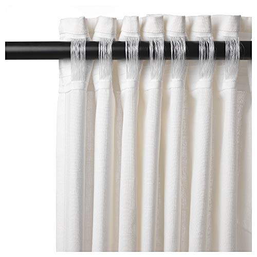 Ikea Ritva 401.119.92 White Curtain Set, 2 Panels With Tie-Backs - Size: W: 57" X L98, 100% Cotton, Pair Of 2 #TOP4