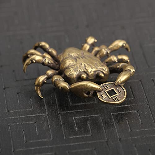 Crabe en laiton déco Feng Shui pour sublimer votre table de bureau ou étagère