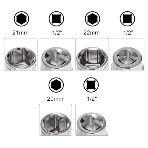 Douille 1/2 20mm à 24mm uxcell cliquet métrique 6 pans