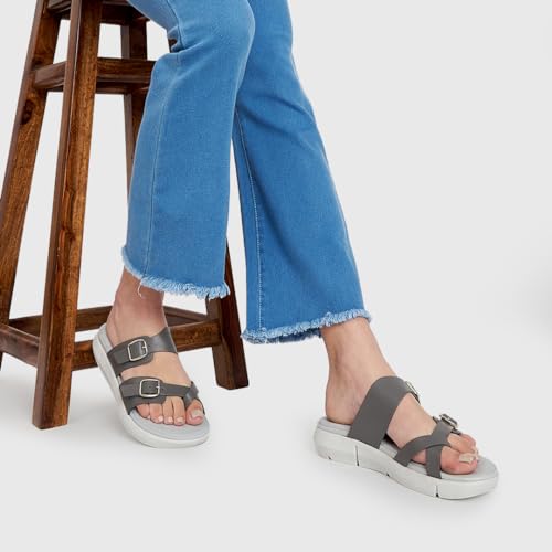Image of KazarMax Women Magnolia Lightweight Double Strap | Cushioned | Bounce Back | Comfortable Flat Sandals