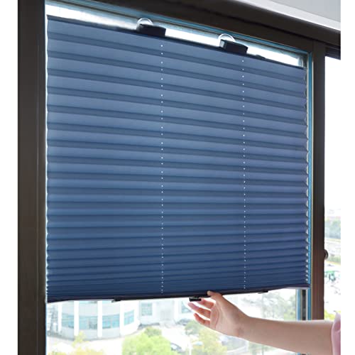 Persiana enrollable con ventosa, persiana opaca plisada para ventana, protección solar, pantalla de privacidad, cortina térmica retráctil para coche y oficina, sin taladrar