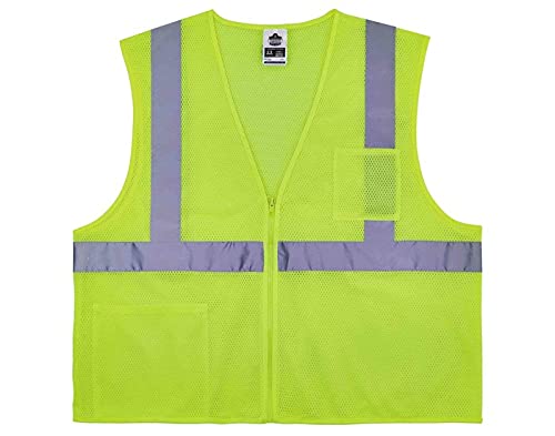 Class 2 Self-Extinguishing High Visibility Safety Vest Lime - 2XL & 3XL