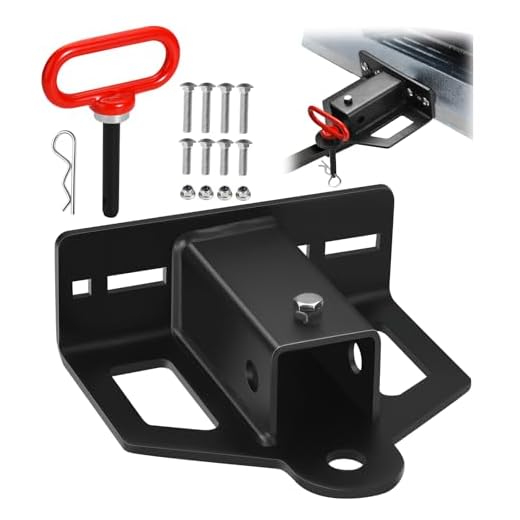 Upgraded Zero Turn Lawn Mower Hitch with 2" Receiver, 6mm Thicker Heavy Duty Steel Bolt On Trailer Hitch Receivers with Chain Slot, 1/2 inch Magnetic Trailer Hitch Pin