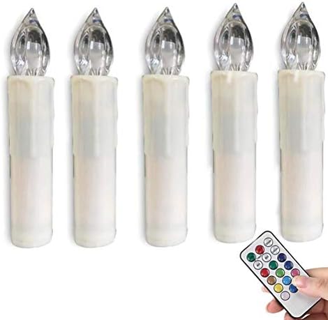Flameless Taper Candles Led Flickering Votive Ivory Candles Battery Operated Multi Color Electric Tealight Remote (Multicolor)