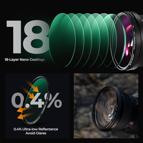K&F CONCEPT 62mm MC UV Lens Protection Filter with Lens Cap Cleaning Cloth Optical Glass Ultra Slim 18 Multi-Layer Coatings Camera Lens UV Filter (K-Series) - Thumbnail 5