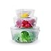 Grand Fusion Silicone Food Wrap, Reusable, Super-Flexible, Stretchable Silicone Covers for Food Storage Containers and Bowls, Pack of 1, Contains 4 Silicone Lids