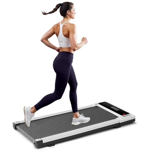 Image of Walking Pad Under Desk Treadmill, Portable Compact Electric Walking Treadmill, Quiet Fitness Machine with Remote Control & LED Display for Home Office