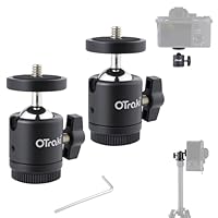 OTraki Mini Stativkopf Kugelkopf 2 Stücke Kugelgelenk mit 1/4 Blitzschuhadapter, 360° Drehbar Ball Head mit Hot Shoe Apdater für Kameras Monitor Mikrofon Stative Einbeinstative Licht Stand