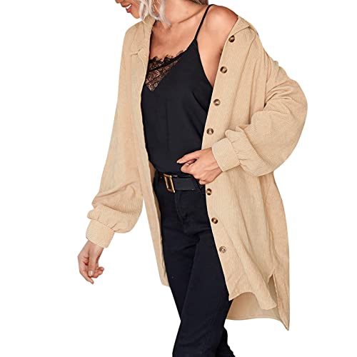 Chemise velours côtelé femme à boutons et fente latérale
