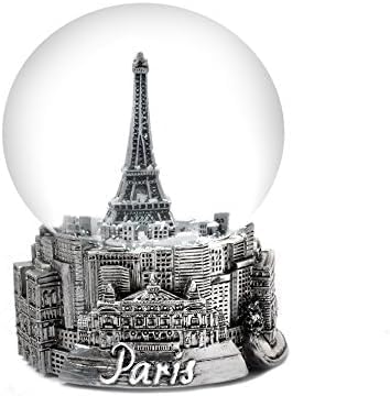 Paris France Eiffel Tower Musical Snow Globe 100mm - Plays La Vie En Rose