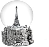 Paris France Eiffel Tower Musical Snow Globe 100mm - Plays La Vie En Rose
