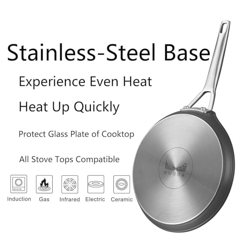 MsMk Crepe Pan with Spreader, 8 Inch Titanium and Ceramic Nonstick Flat Skillet Tortilla Egg Pan, Induction Compatible, PFOA Free, Oven Safe to 700°F - Image 4