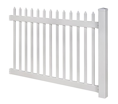 Wambam No-Dig Bl19101 Nantucket Picket Vinyl Fence, White, 4' H #TOP1
