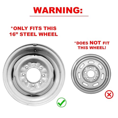 sosega 16\" Hubcaps Wheel Covers Black for Ford E-Series E350 E450 Econoline Van 1997-2023, Heavy Duty Construction (Set of 4) - Thumbnail 3