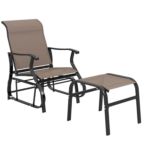 Outsunny Glider Chair with Ottoman