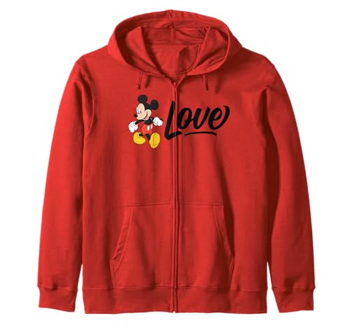 Sweat Mickey Disney à fermeture éclair Love pour femme en coton