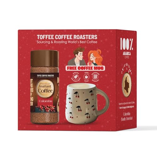 Image of Toffee Coffee Roasters Instant Coffee 50 gm Each - Pack of 2, Columbia & Brazil Instant Coffee | As Seen On Shark Tank | 100% Arabica Coffee Powder | Ready in Seconds | Microground Technology