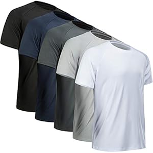 Workout Shirts for Men Short Sleeve Quick Dry Athletic Gym Active T Shirt Moisture Wicking
