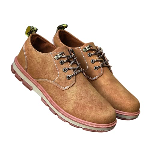 靴 スニーカー メンズ 人工PU 軽量 高級靴 内羽根 撥水 おしゃれ 履きやすい 防滑 (イエロー,27.0cm)