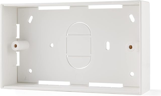 rhinocables Ethernet Back Box for Faceplate, Fits Wall Plate for Ethernet Cable Networking Sockets (32mm, Double Gang Size)