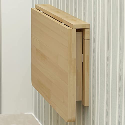 Table pliante murale bois rabattable bureau compact cuisine petit espace