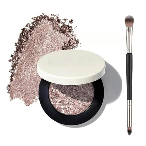 Barvena Eyeshadow, Barvena Glitter Eyeshadow, Mehrfarbiger Metallic-Lidschatten, Aufbaubare, schimmernde und lebendige Glitter Lidschatten, inklusive doppelseitigem Lidschattenpinsel (#01)