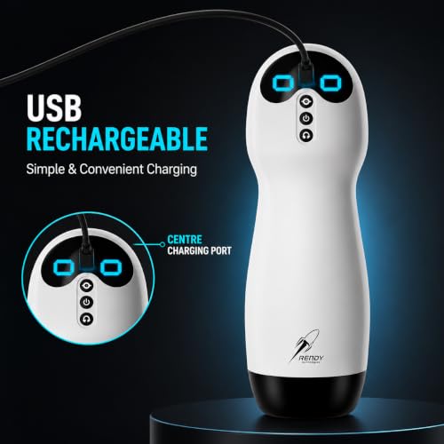Image of KLEN - Personal Massager for Men with Suction Vibration Variable Frequency and Voice Rechargeable White