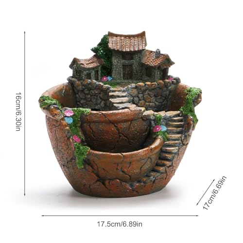 Ensemble fleurs multicouches décoratives en forme de château médiéval miniature - 8