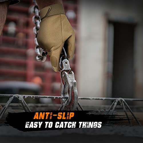 Wptcal Tactical Airsoft Gloves Full Finger Paintball Mechanic Work Gloves For Driving Hunting Hiking Riding Camping Fishing Sports Brown M #TOP5