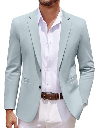 Image of COOFANDY Men's Casual Knit Blazer Two Button Lightweight Sport Coats Suit Jacket