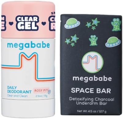 Megababe Underarm 2-Piece Bundle - Rosy Pits Daily Deodorant 2.6 oz & Space Bar Detox Soap 3.5 oz | Odor Protection, Aluminum Free image 3