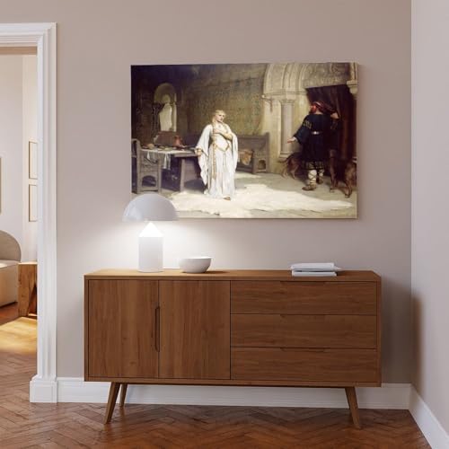 Impression sur toile Lady Godiva Edmund Leighton - Cadre suspendu facile à installer - 6
