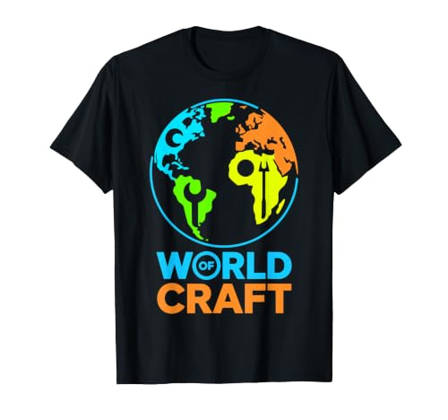 World of Craft Globe Logo Design Coloré Maker Design T-Shirt