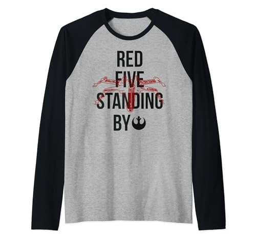 T-shirt Star Wars Red Five style baseball raglan vêtement coton col rond homme
