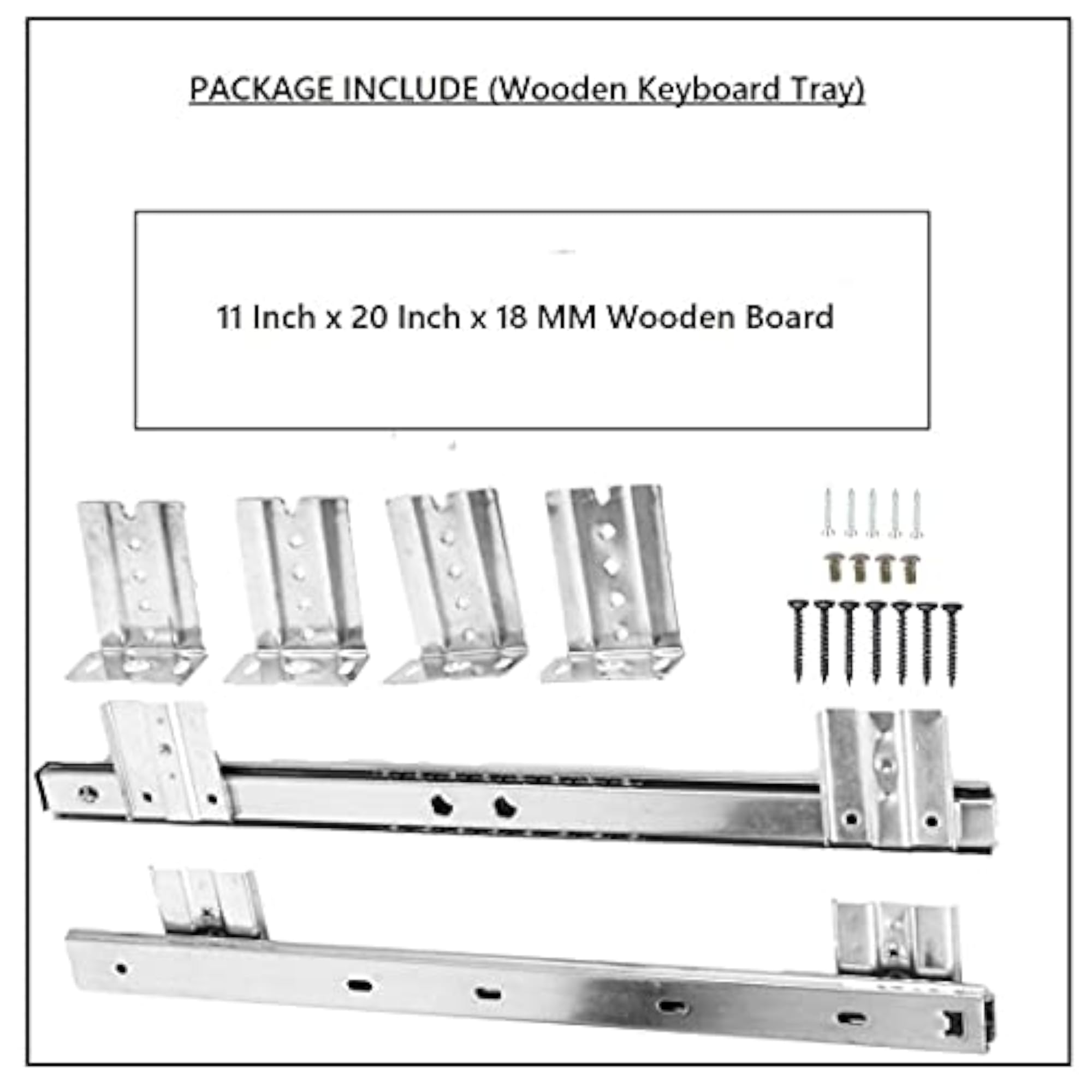 Heavy Duty Wooden Adjustable Keyboard Tray, 20x11 Inch