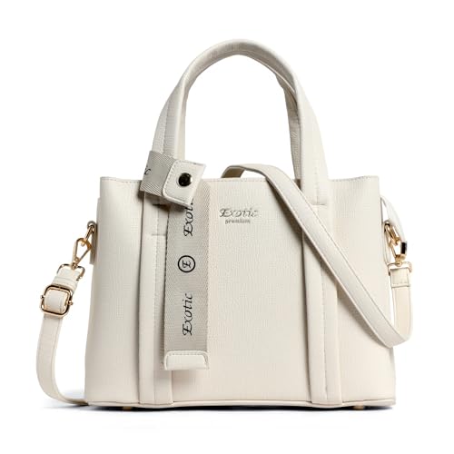 Image of EXOTIC Premium Ivory Chic Edition Urban Luxe Hand & Sling Bag for Women | Stylish PU Leather Tote with Spacious Compartments & Detachable Strap