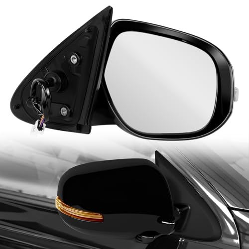 Right Passenger Side Mirror Suit For 2014-2021 Mitsubishi Outlander, Rear Mirror with Power Glass, Heated, Turn Signal and Electric Folding (Doesn't Fit for Outlander Sport Model, 9Pins, Black)