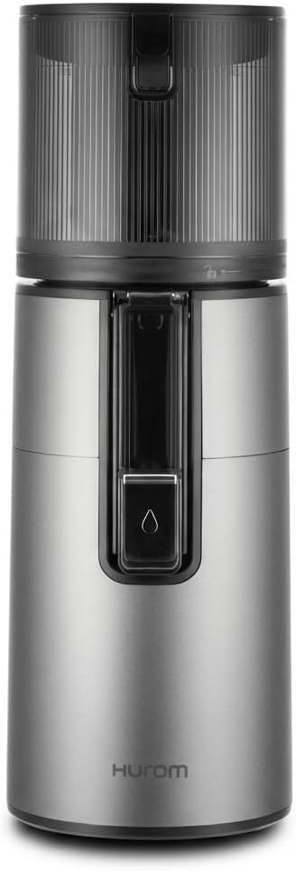 Hurom H400 Easy Clean Slow Juicer - Hands-Free, Whole Produce Hopper, Quiet Motor, BPA-Free Masticating Juicer in Matte Black (Titanium)