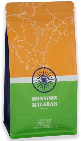 Scott&Co. Monsoon Malabar Ground Coffee. Dark Roast Ground Coffee, Single Origin. 500g