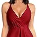 Flowy Swim Dress for Women:Fashion V-Neck One Piece Boho Beach Sundresses Mini Swing A Line Dress Party Holiday(Red,Large)