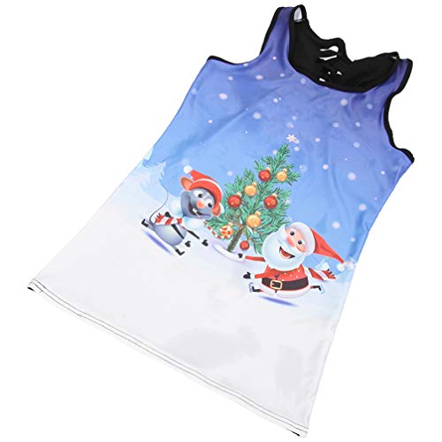 KESYOO Natal Mulheres Regatas Correndo Colete Sem Mangas Camisetas Ioga Camiseta Regata Treino Racer