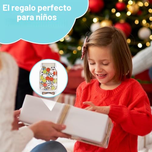 Miniatura 6 de Yunbey Tarro De Recompensa Tarro De Recompensa De Bolas De Madera Baloncesto Fútbol Frasco De Recompensa Personalizado Para El Hogar Y El Clase Niños Niñas