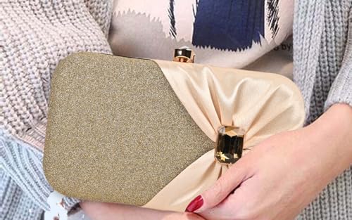 Image of ADISA Studded formal party clutch with gold chain for women and girls (CL107)