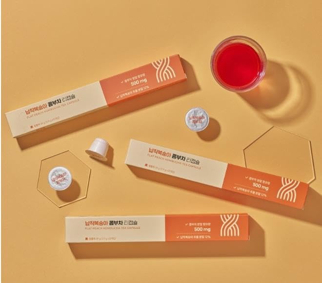 MEDIPRESSO Tea Capsules for Nespresso, Blend Teas, 10 pods (Pack of 1) Flat Peach Kombucha Tea