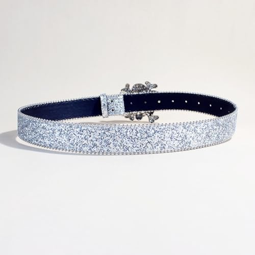 Elegant Rhinestones Belt Skull Embellished Belt Fashionable Youth Waistband For Outfits And Everyday Wear4