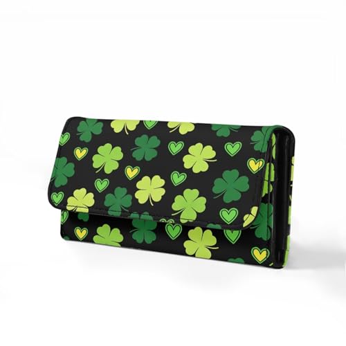 Image of AFPANQZ Four Leaf Womens Wallet, RFID Slim Wallets for Women, Thin Ladies Credit Card Holder Purse, Cute Leather Bifold Clutch
