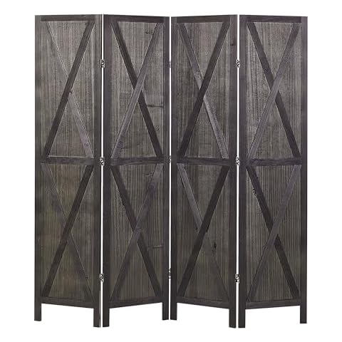 Rustic 4 Panel Folding Room Divider Cover